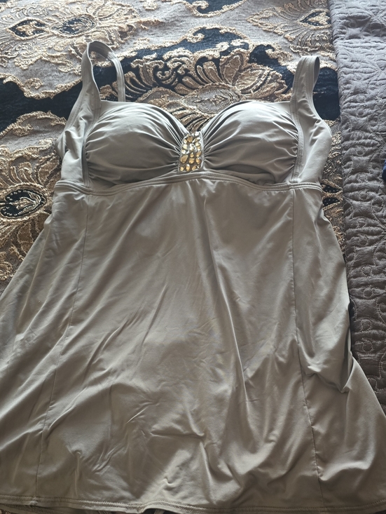 Jantzen Other - Jantzen Taupe Swim Dress with Built-In Support